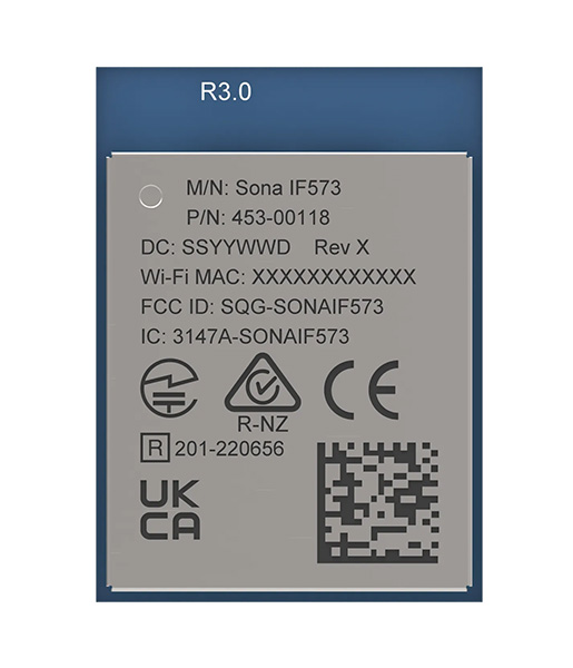 453-00118C Sona IF573 - WiFi 6E + Bluetooth 5.4 Module