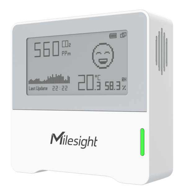 AM103-868M LoRaWAN Sensor mit Temperatur Luftfeuchtigkeit CO2 E-Ink Display