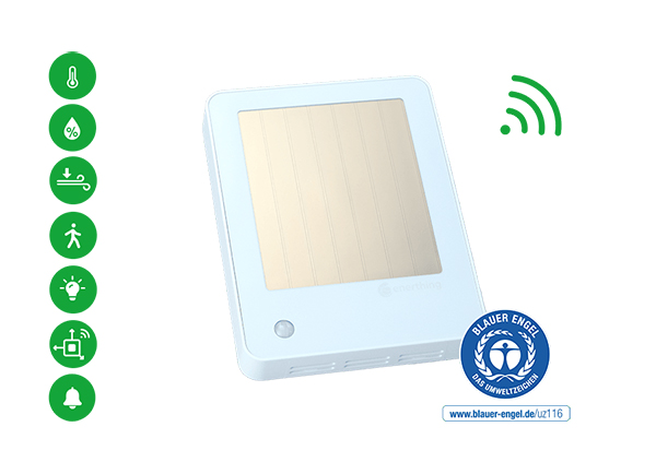 enerSENSE Plus LoRaWAN Sensor Raumklima Solar & Alarm  enerSENSE Plus LoRaWAN Sensor Raumklima Solar & Alarm