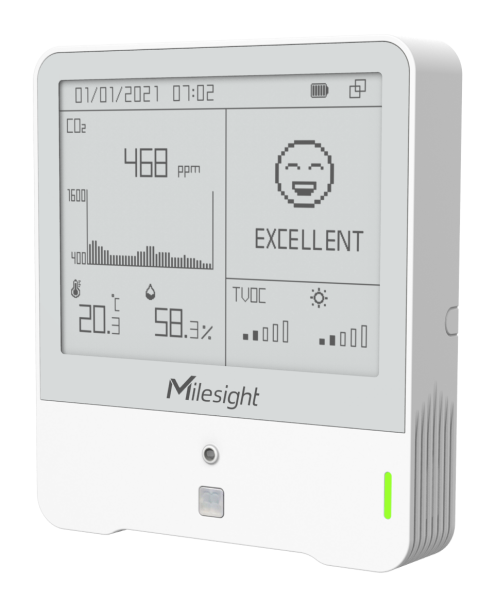 AM307-868M LoRaWAN 7in1 Indoor Umgebungssensor mit CO2/TVOC und E-INK Display