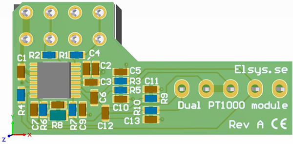 ELT-MOD-DUALPT1000 ELT-2 Modul für 2x PT1000 RTD-Temperatursensor