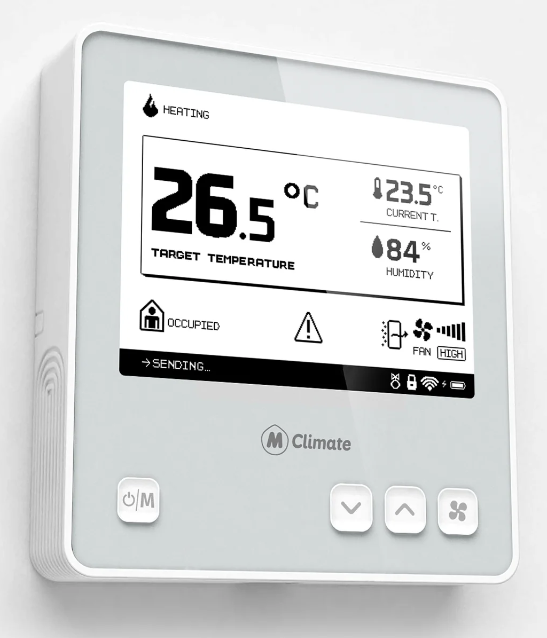 MC-LW-FCT-01 LoRaWAN Bedienteil für Gebläsekonvektoren (Fan Coils), Klimageräte oder ECM-Lüfter 