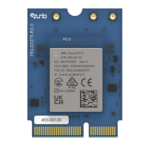 453-00120 Sona IF573 - WiFi 6E + Bluetooth 5.4 Module 453-00120 Sona IF573 - WiFi 6E + Bluetooth 5.4 Module