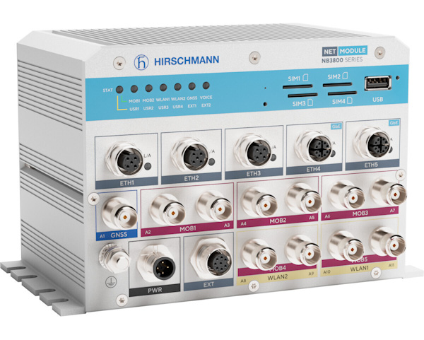 NB3800-2Wac Bahn-Router mit 2x WLAN-ac 5x ETH + EN50155