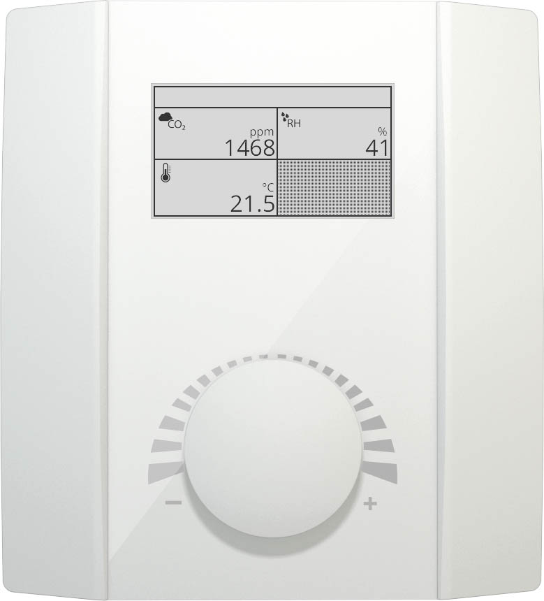 835664 NOVOS 3 INC weiß CO2 Temp_rH EPD LRW Raumbediengerät Inkremental, E-Display, CO2, Temperatur/Feuchte
