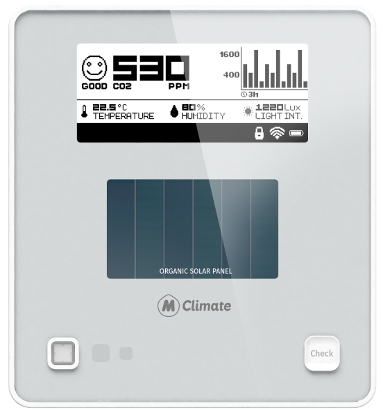 MC-LW-CO2-E-INK-01 LoRaWAN CO2 Multi Sensor mit Display Solar Bedienteil für Vicki Heizkörperthermostat